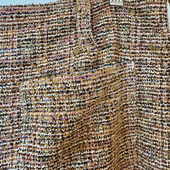 Anthropologie Maeve The Colette Cropped Wide Leg Pants Tweed Orange 34 - Picture 11 of 14